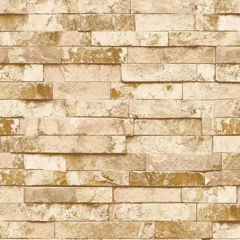 3D-relief Steampunk noodlijdende baksteenbehang veelkleurige 3D-effect kunst aan de muur voor eetkamer