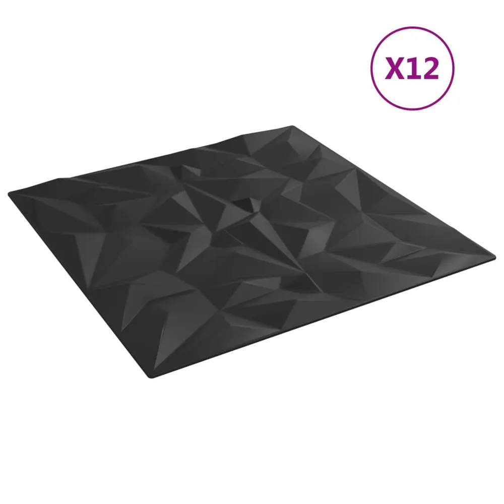 3D-relief 12 st Wandpanelen amethist 3 m² 50x50 cm XPS zwart