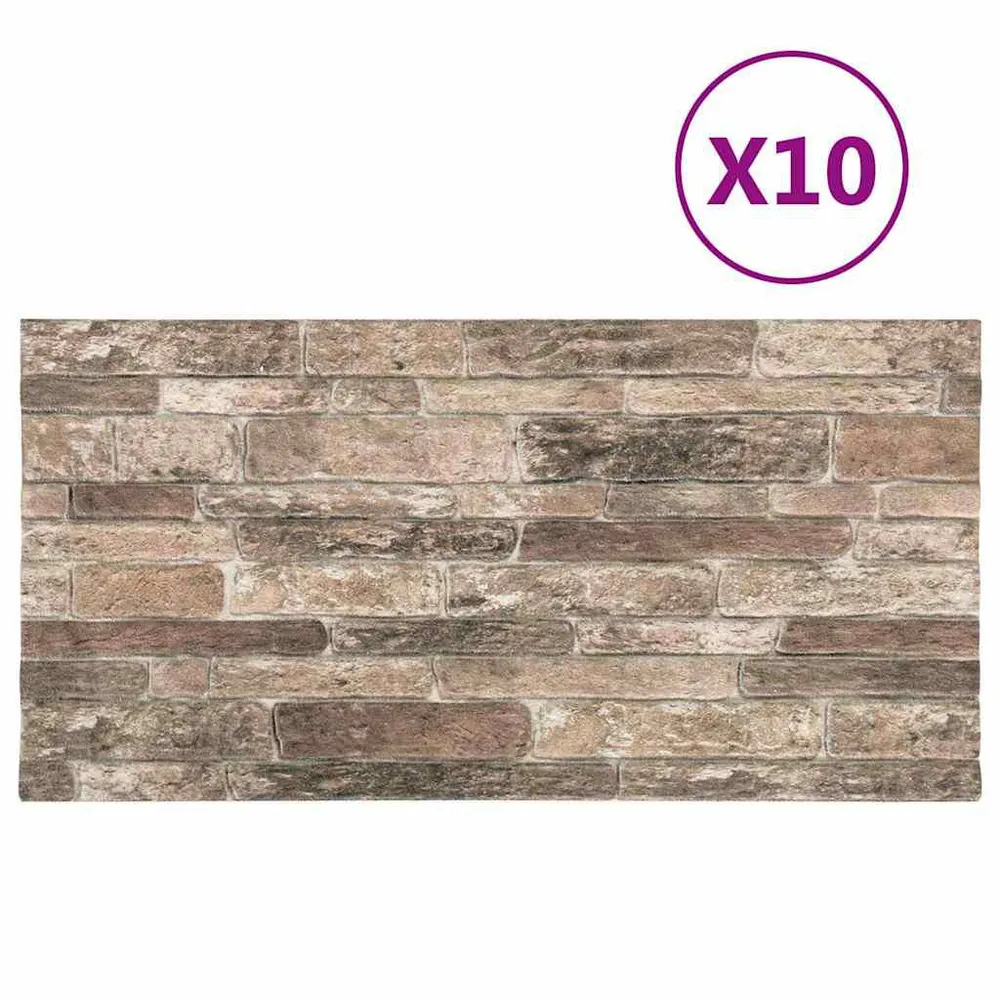 3D-relief 10 st Wandpanelen 3D meerkleurige baksteen EPS