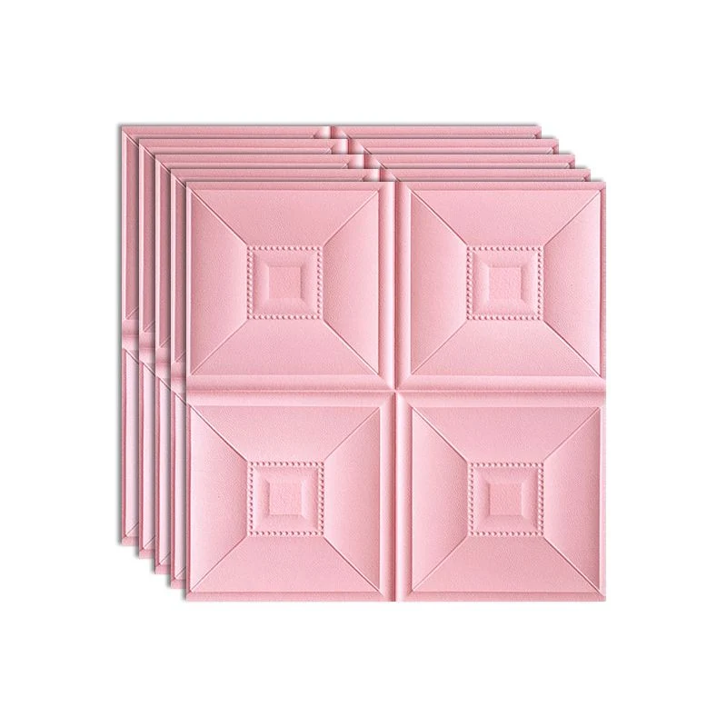 Glam Peel and Stick Wall Paneling Foam 3D Geëmbosseerd Panel Pink