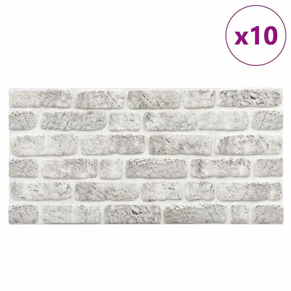 Premium Zelfklevend 10 st Wandpanelen 3D lichtgrijze baksteen EPS