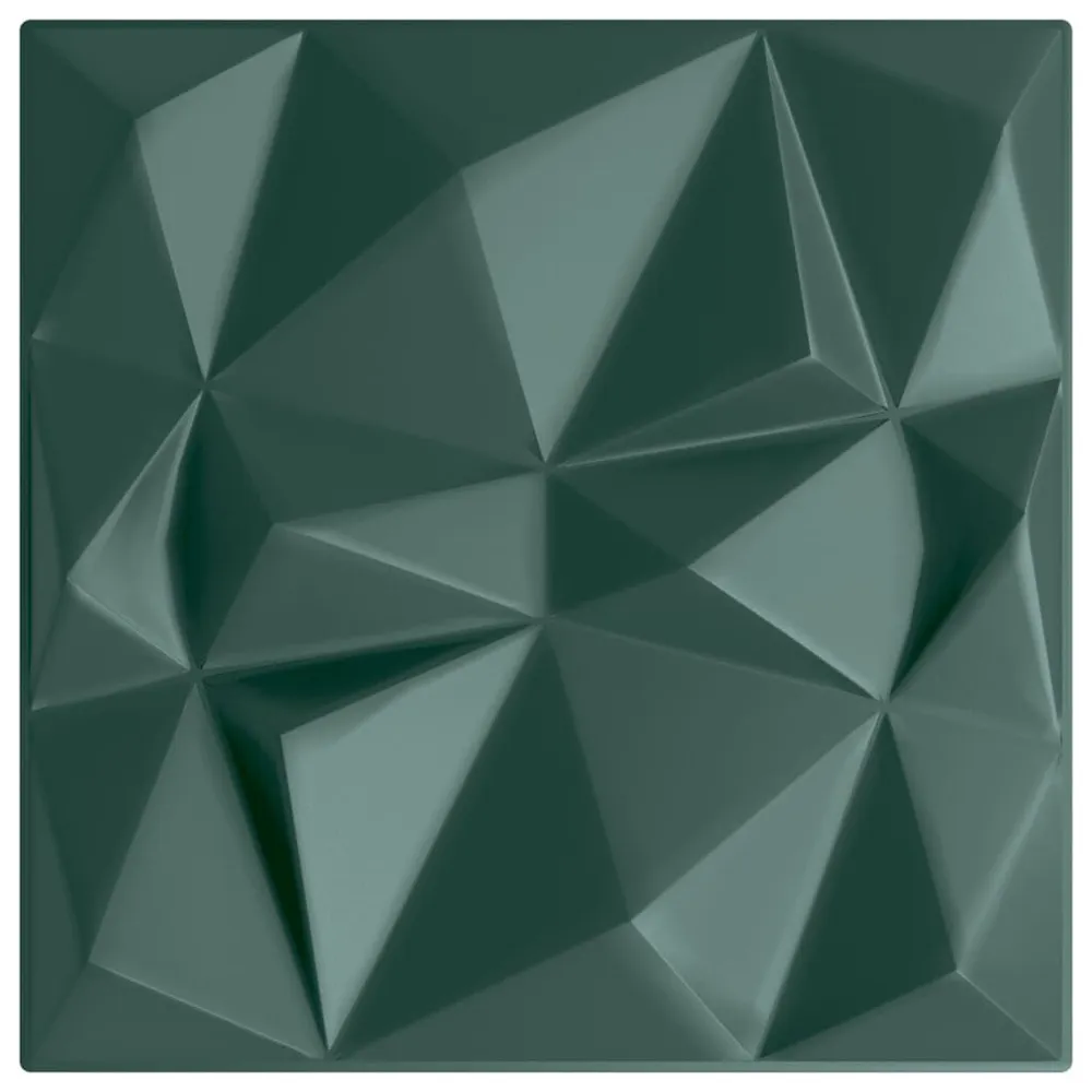 Strippable 12 st Wandpanelen diamant 3 m² 50x50 cm XPS groen