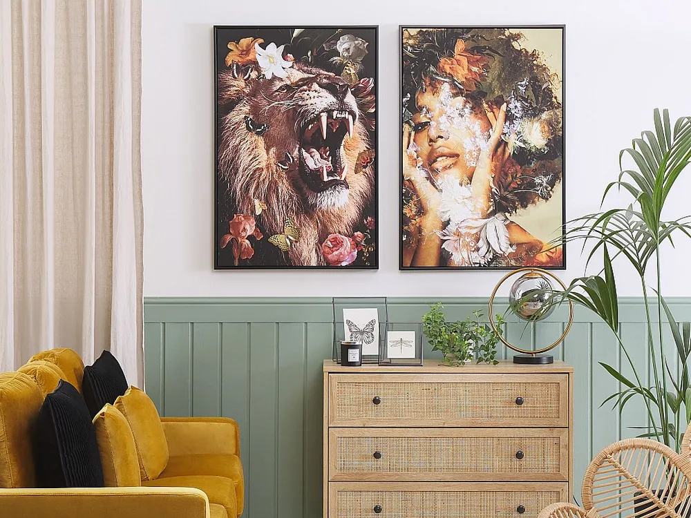 Wanddecoratie meerkleurig 63 x 93 cm MARRADI