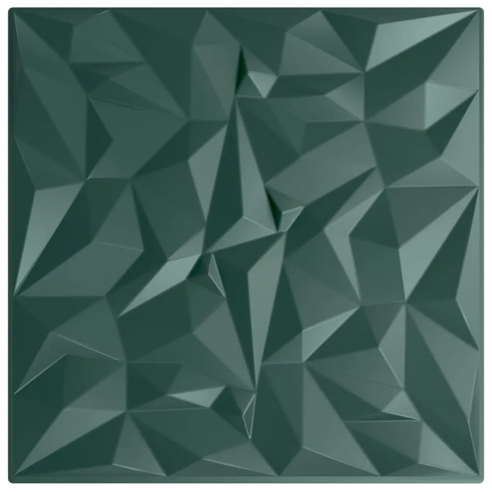12 st Wandpanelen amethist 3 m² 50x50 cm XPS groen | 10 m² | 53 cm breed