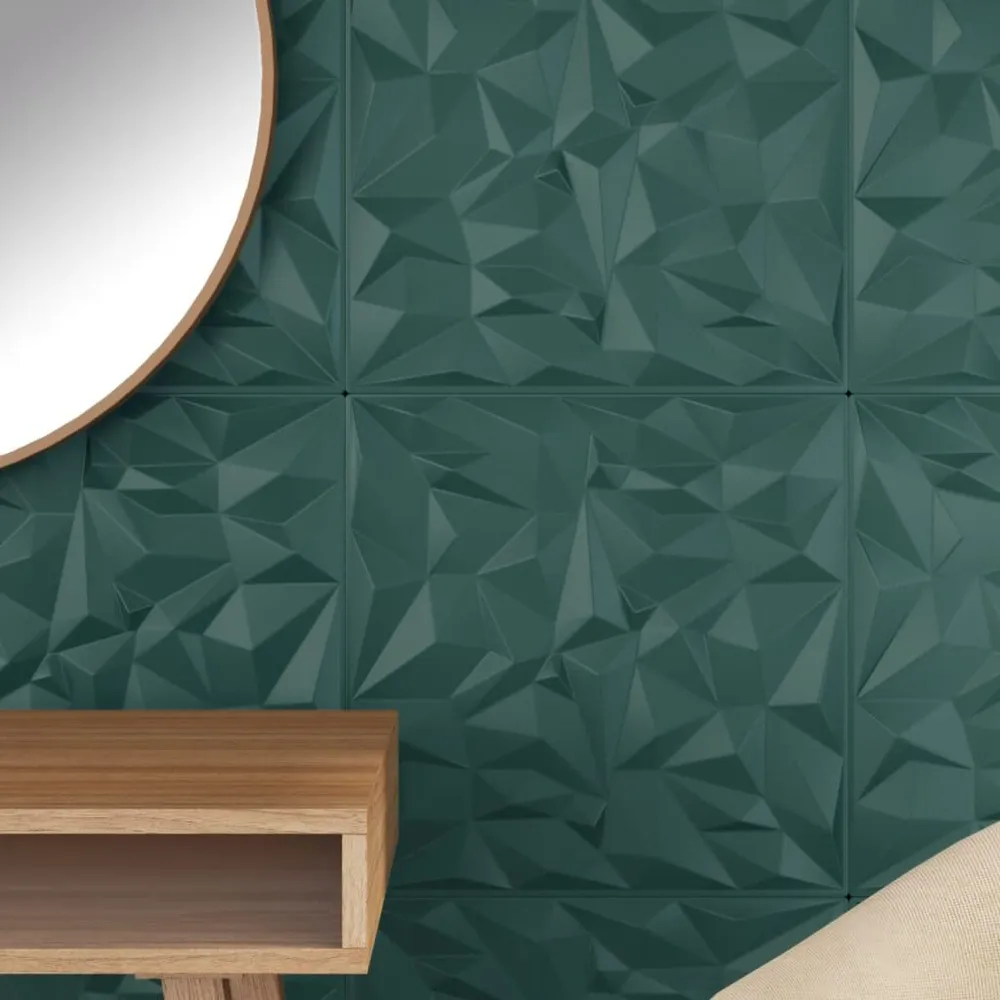 12 st Wandpanelen amethist 3 m² 50x50 cm XPS groen | 10 m² | 53 cm breed