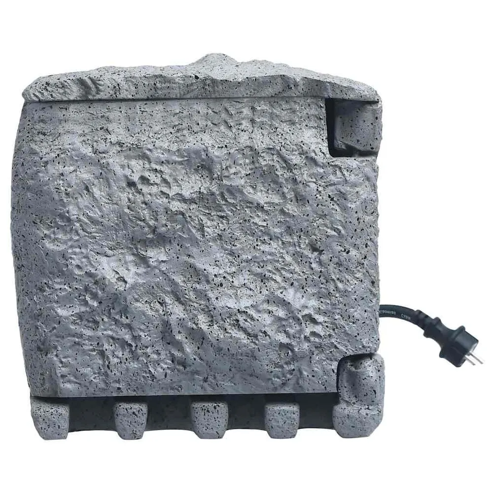 Tuinstopcontact 2 ingangen met timer polyresin grijs met 10 Jaar Fabrieksgarantie