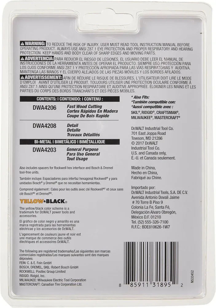 DeWalt Oscillating Tool Blades Set, 3-Piece