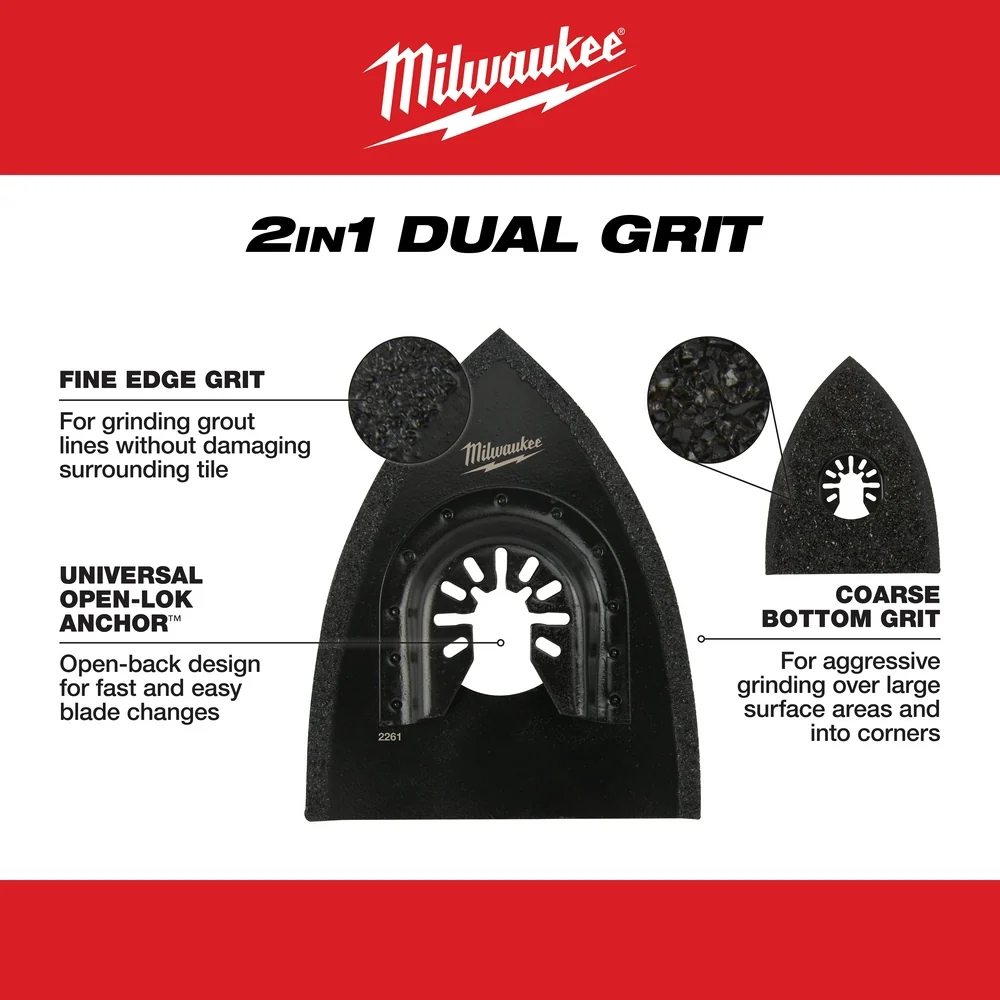 MILWAUKEE OPEN-LOK™ 2--1 Hybrid Carbide Grit Blade