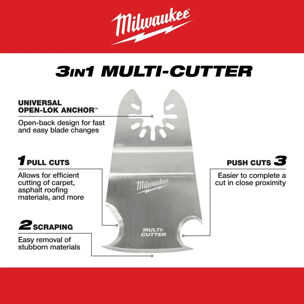 MILWAUKEE OPEN-LOK™ 3--1 Multi-Cutter Scraper Blade