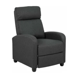 Soma fauteuil recliner met zak, push-functie grijs.