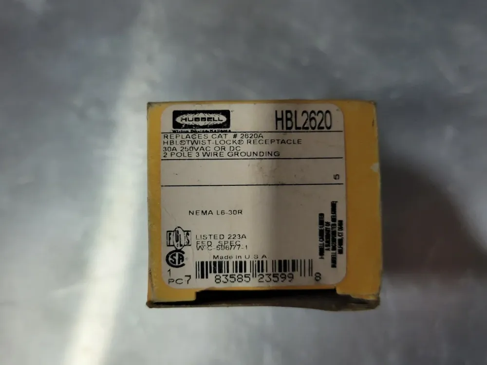 30 Amp Twist-Lock Receptacle HBL2620 voor Kantoor en Thuis