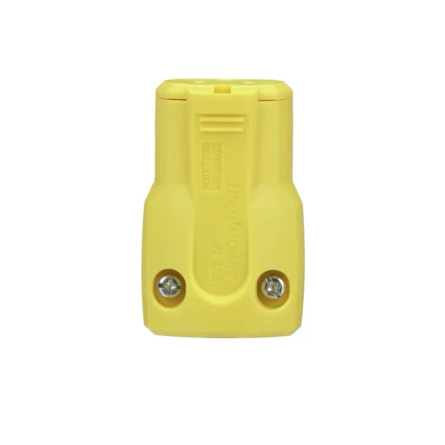 Eaton Arrow Hart 20-Amp 125-Volt NEMA 5-20 3-wire Grounding Heavy-duty Straight Connector, Goudgeel met Kinderbeveiliging