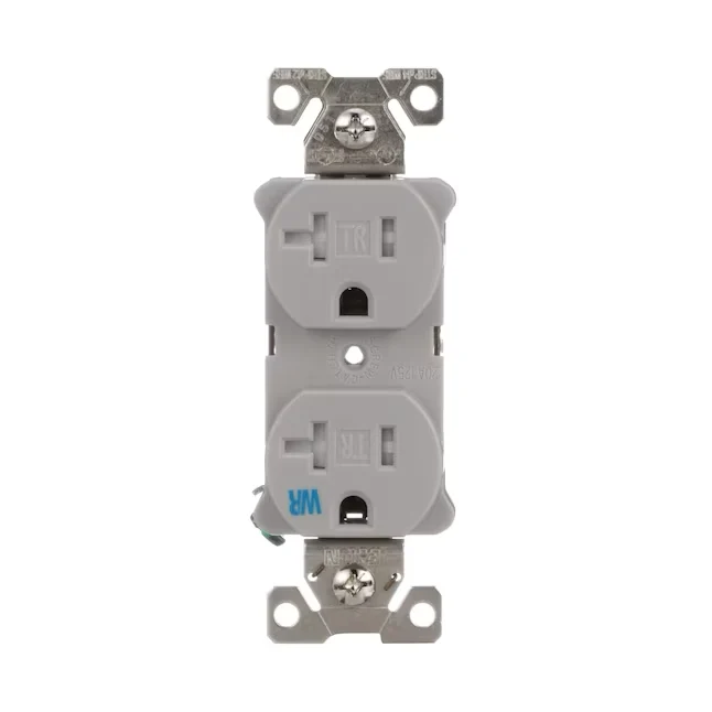 Eaton Arrow Hart 20-Amp 125-volt Tamper Resistant Weather Resistant Residential/Commercial Duplex Outlet, Grijs