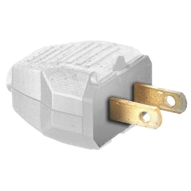 Hubbell 15-Amp 125-Volt NEMA 1-15p 2-wire Light-duty Straight Plug, Ivoor