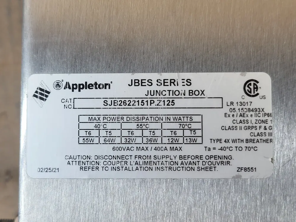 JBES Series Junction Box SJB2622151P.Z125, 260X220X150mm