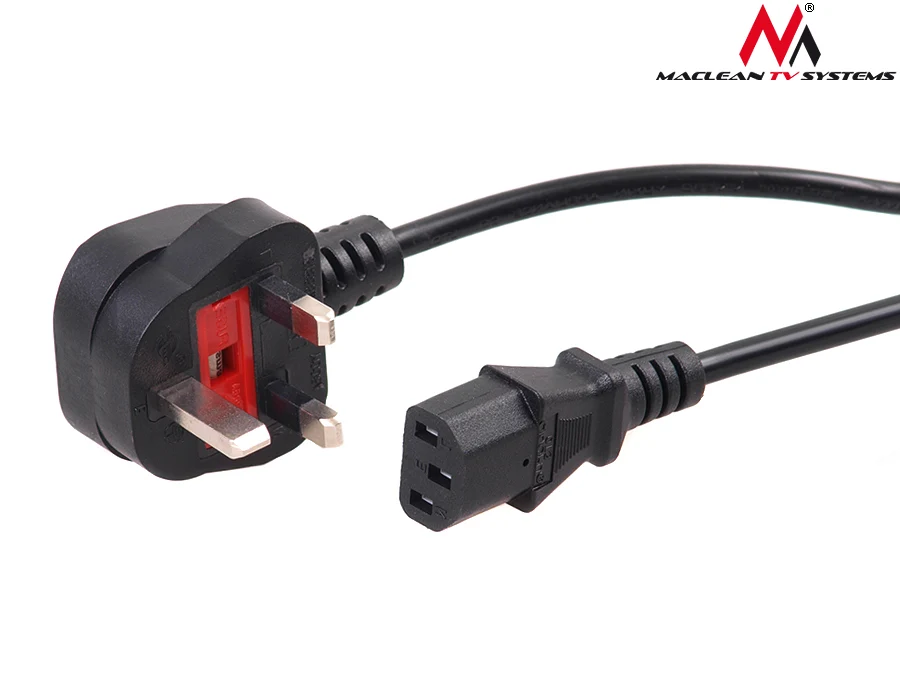 Oprolbare Maclean MCTV-807 3M Connector Power Cable GB UK Plug