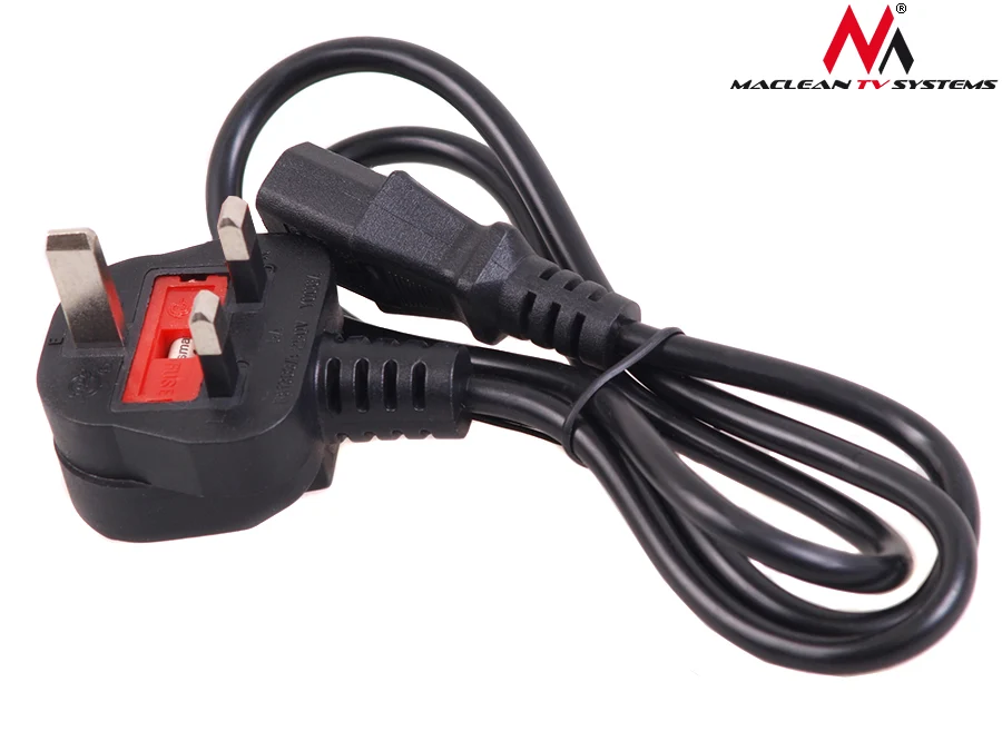 Oprolbare Maclean MCTV-807 3M Connector Power Cable GB UK Plug