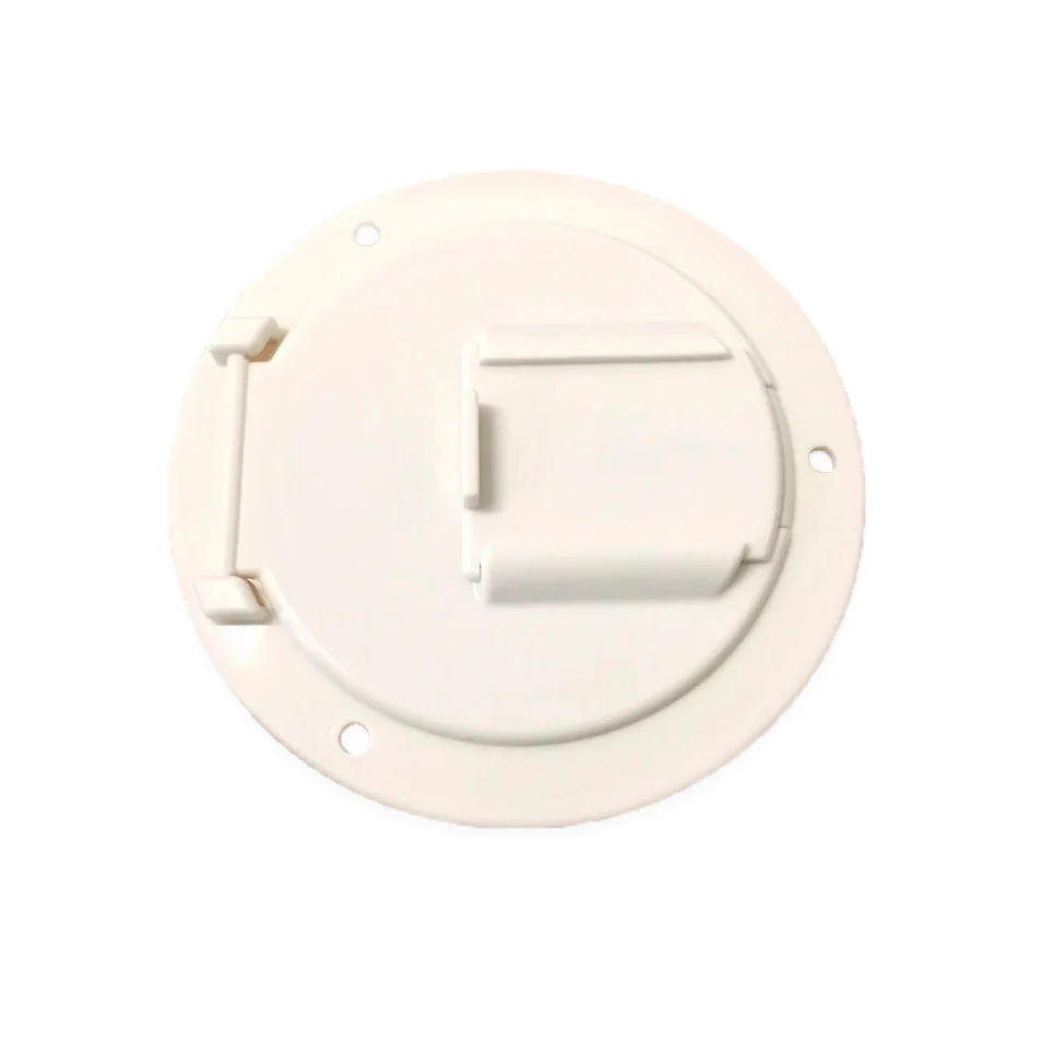WHITE Electric Power Cord Medium Round Cable Hatch 3.5" Cutout RV Trailer