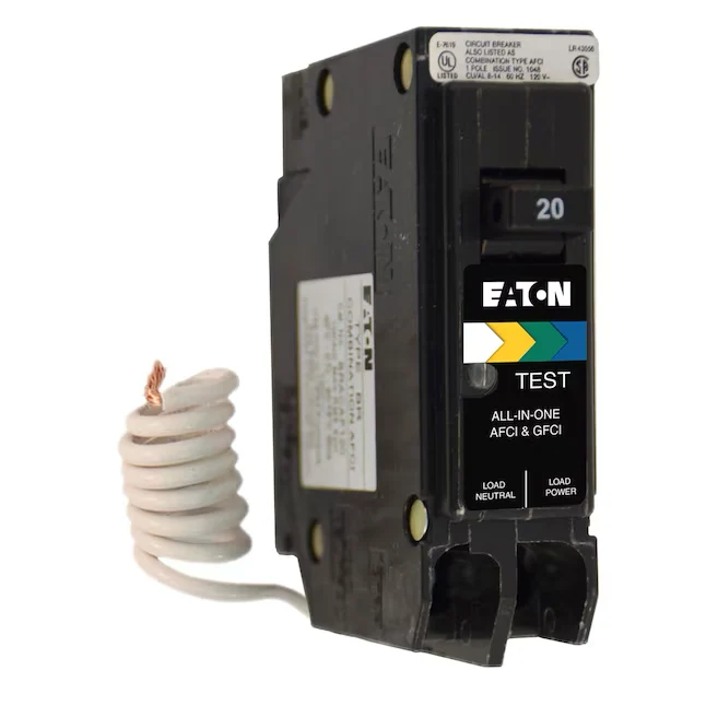 Eaton Type BR 20-Amp 1-Pole Duaal Function AFCI/GFCI Circuit Breaker