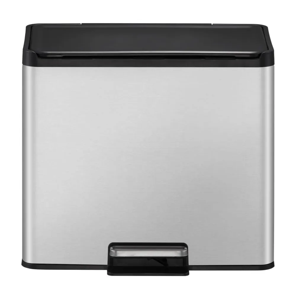 EKO Pedaalemmer Essential 2x15 L matzilverkleurig Geluidsarm