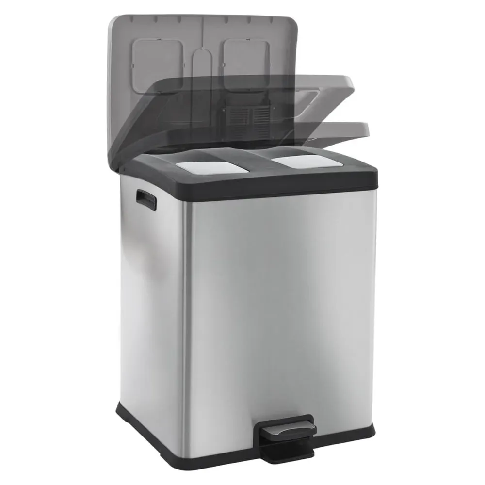 EKO Pedaalemmer Rejoice 2x30 L matzilverkleurig All--One Kit
