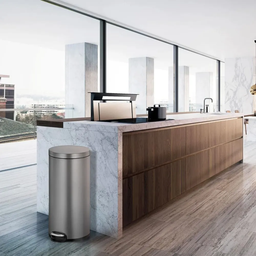 EKO Pedaalemmer Serene 30 L platinakleurig voor Commercieel Gebruik