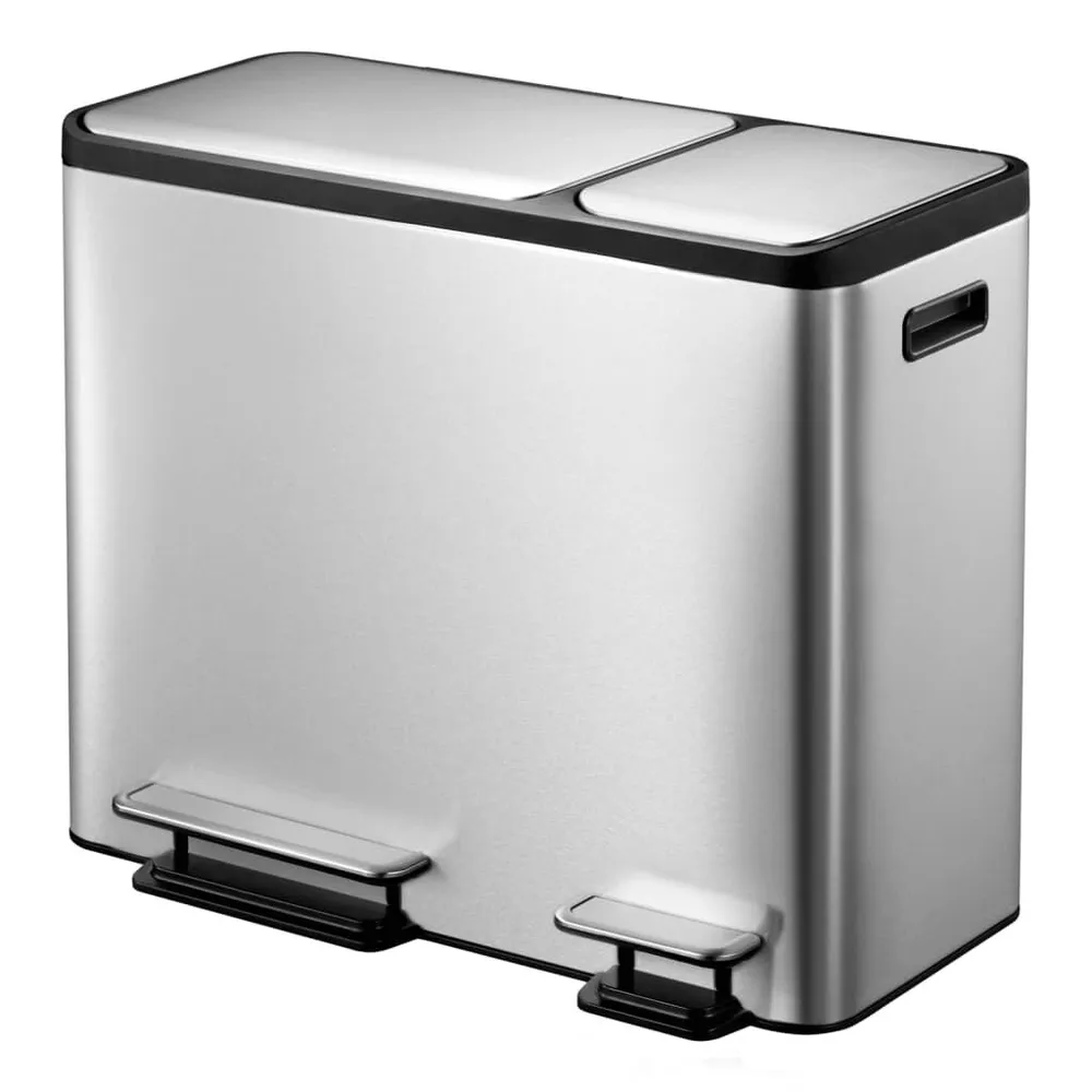 Stille EKO Pedaalemmer EcoCasa 3x15 L matzilverkleurig