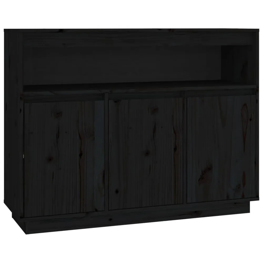 Dressoir 104,5x34x80 cm massief grenenhout zwart