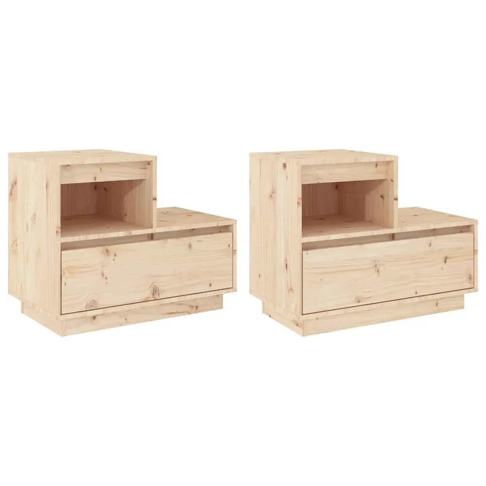 Nachtkastjes 2 st 60x34x51 cm massief grenenhout