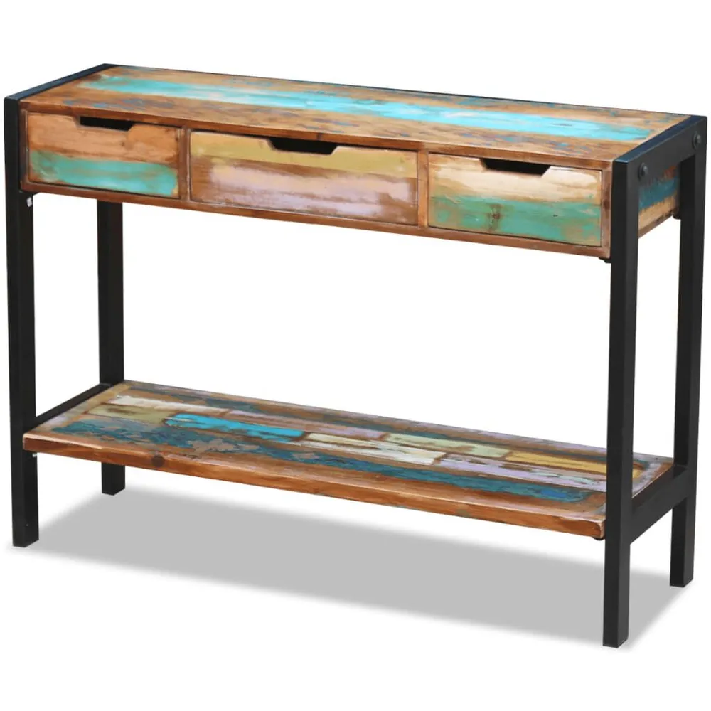 Wand Dressoir 3 lades massief gerecycled hout