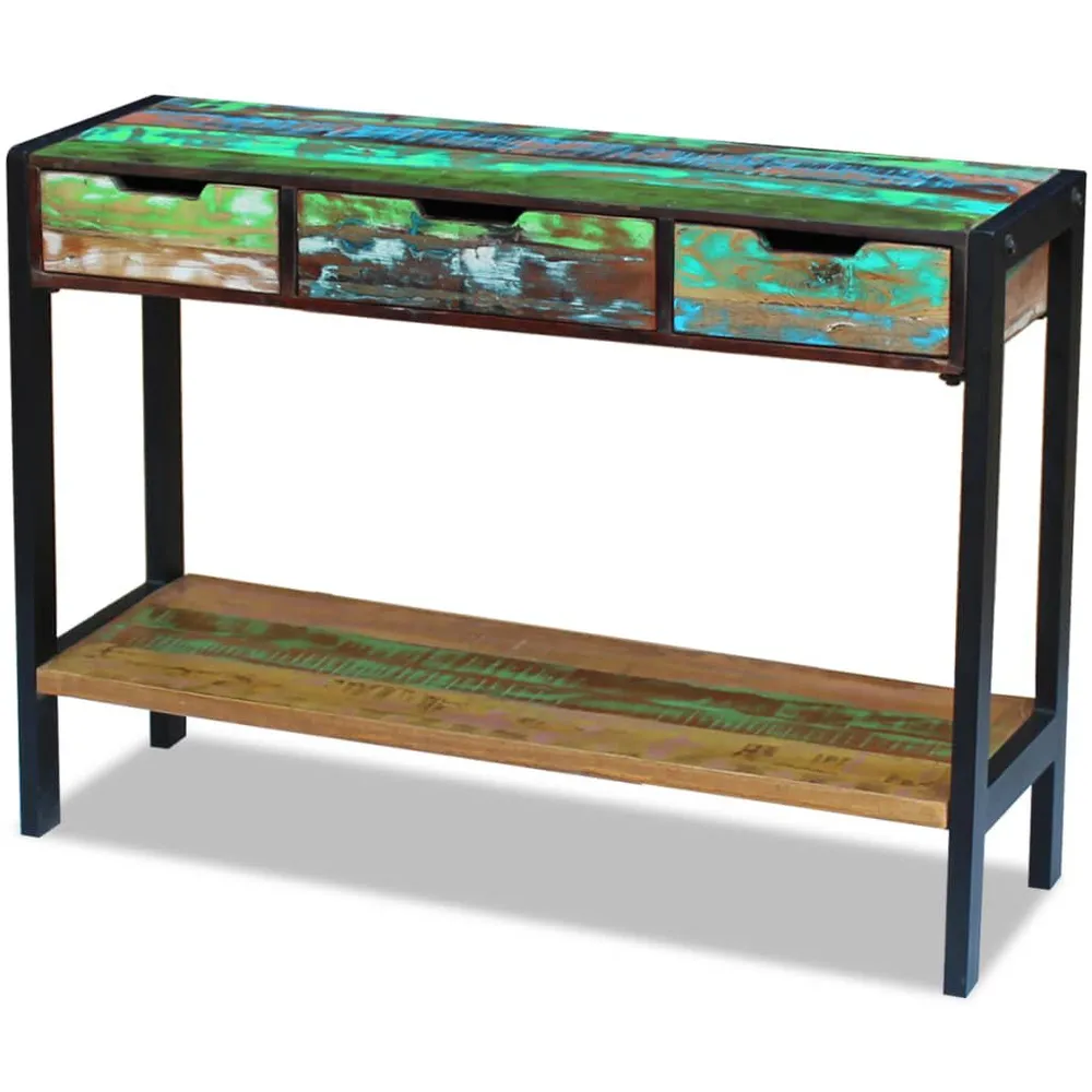 Wand Dressoir 3 lades massief gerecycled hout
