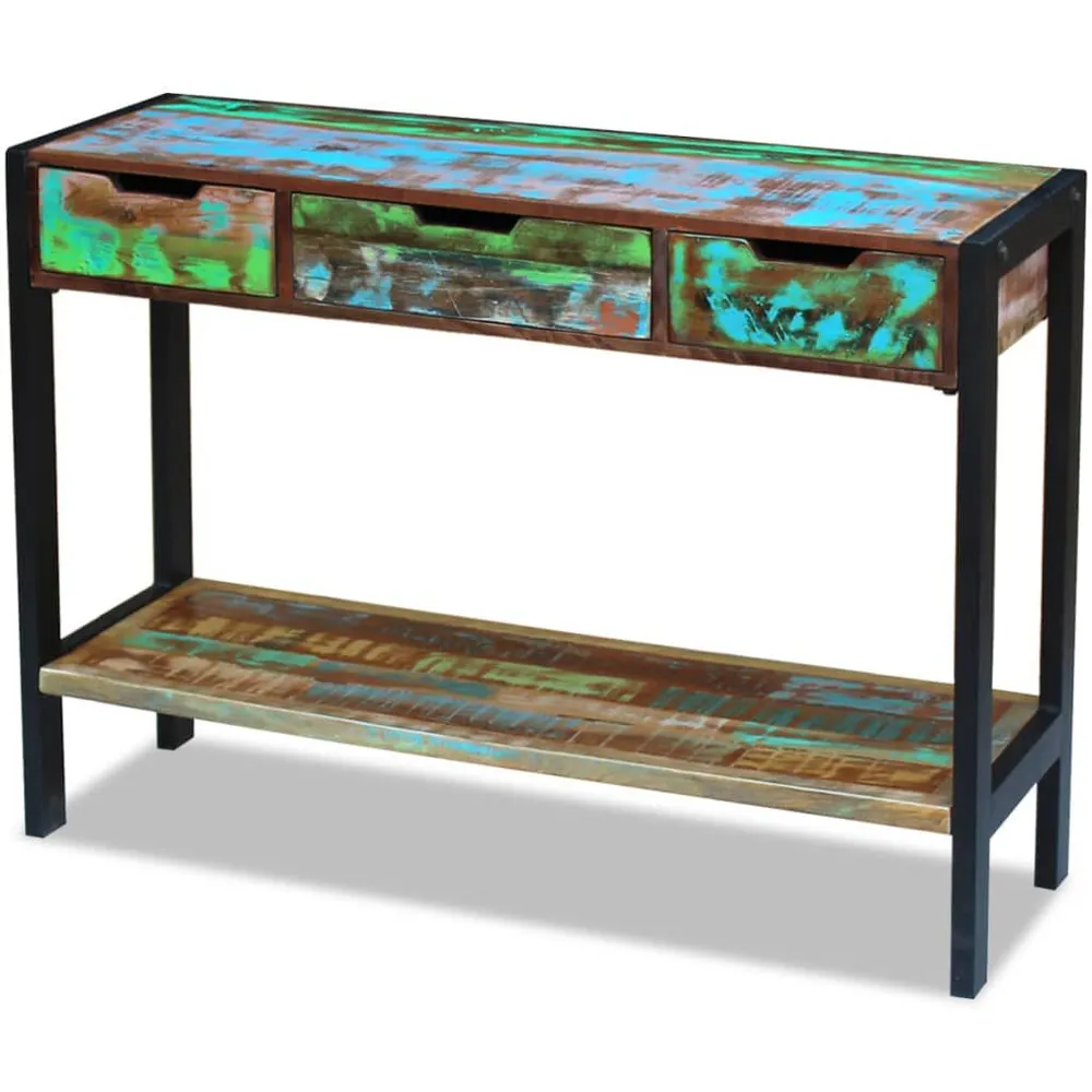 Wand Dressoir 3 lades massief gerecycled hout