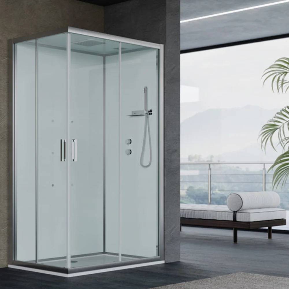 Ercole multifunction shower cabin 120x80 cm dorsal hydrojets - Right version
