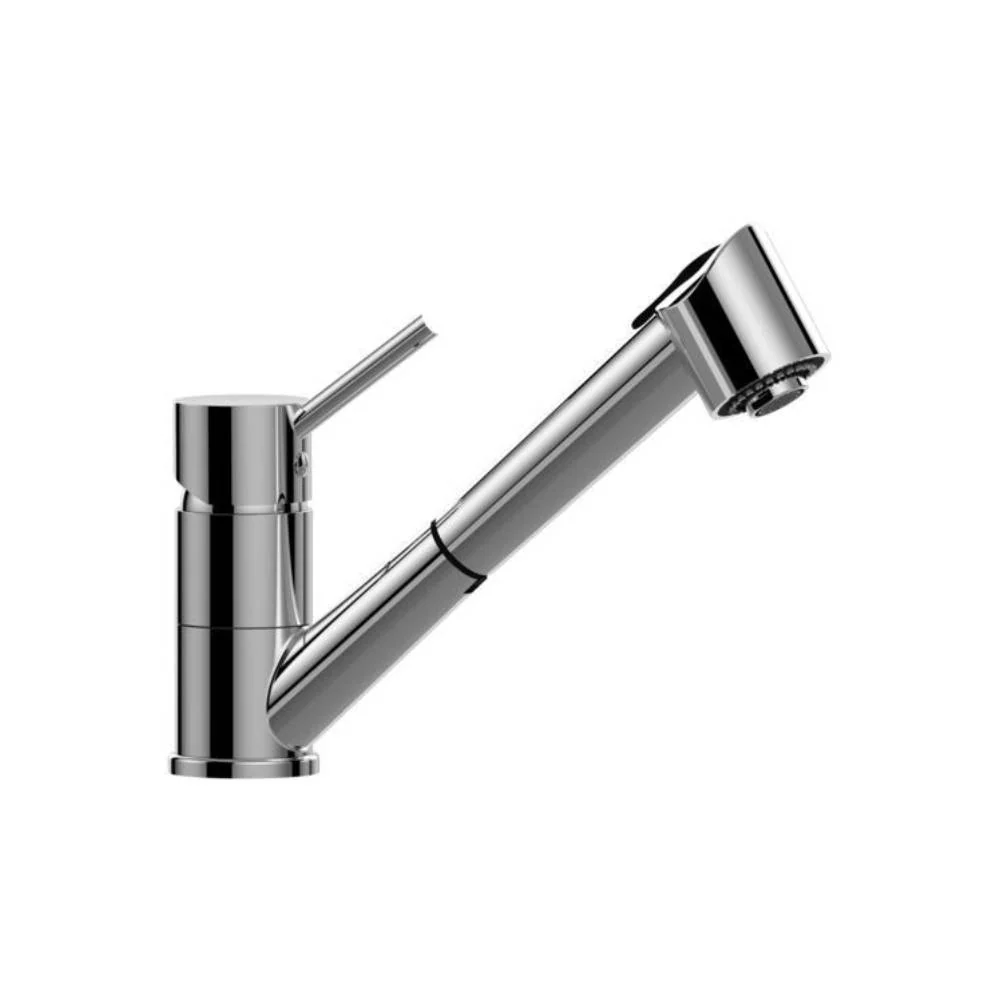 Single-hole sink mixer swivel spout Birillo series model BI183CR-RED metaalglans Paffoni