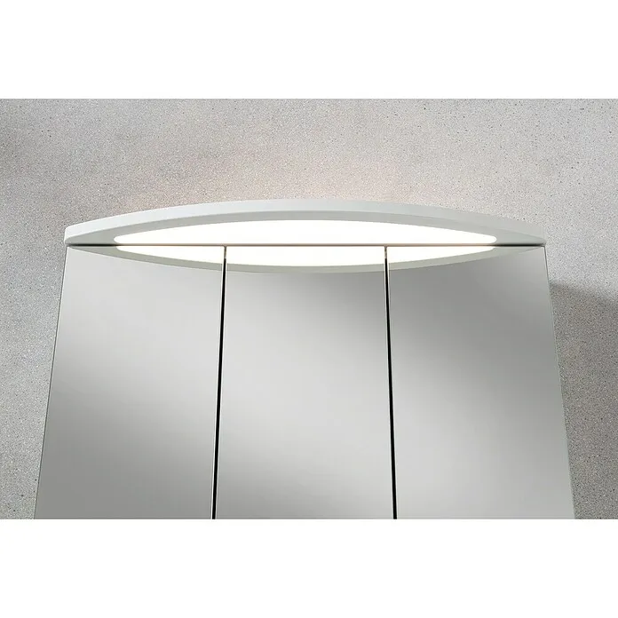 Wandmontage Camargue Swing K Led-spiegelkast - b x h: 90 x 70,2 cm, Met verlichting, Hout, Bergeik