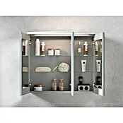 Wandmontage Camargue Swing K Led-spiegelkast - b x h: 90 x 70,2 cm, Met verlichting, Hout, Bergeik