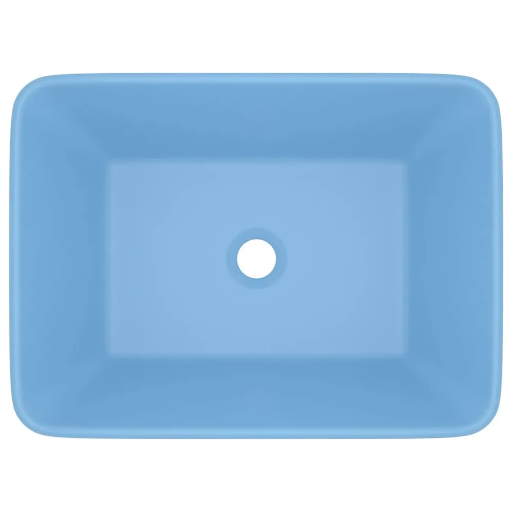 Wastafel 41x30x12 cm keramiek mat lichtblauw