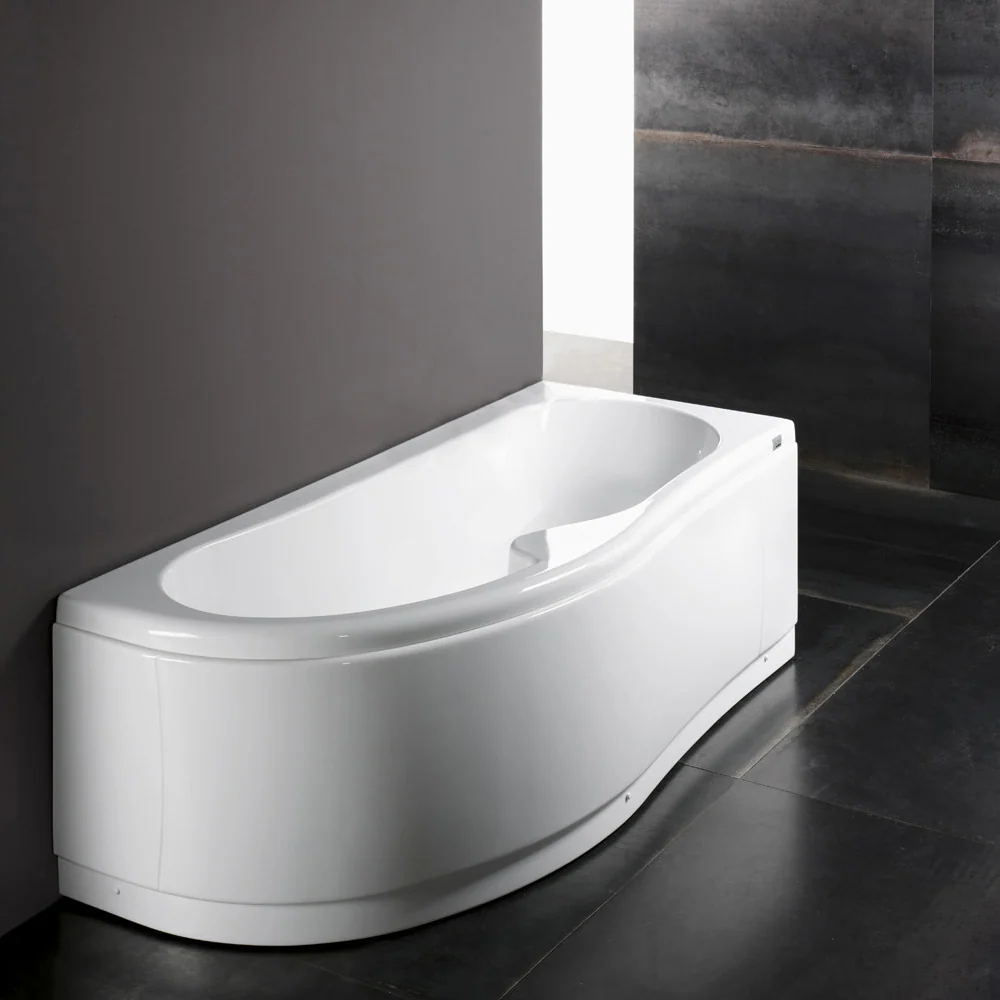 Asymmetric Curvy Bathtub kunststof glas and ABS cm 170x70 - Right Version