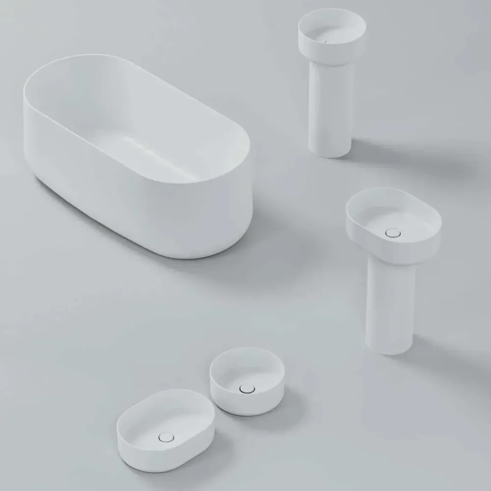 Azzurra bathtub Aurea series 155x80x58 cm - Glossy wit