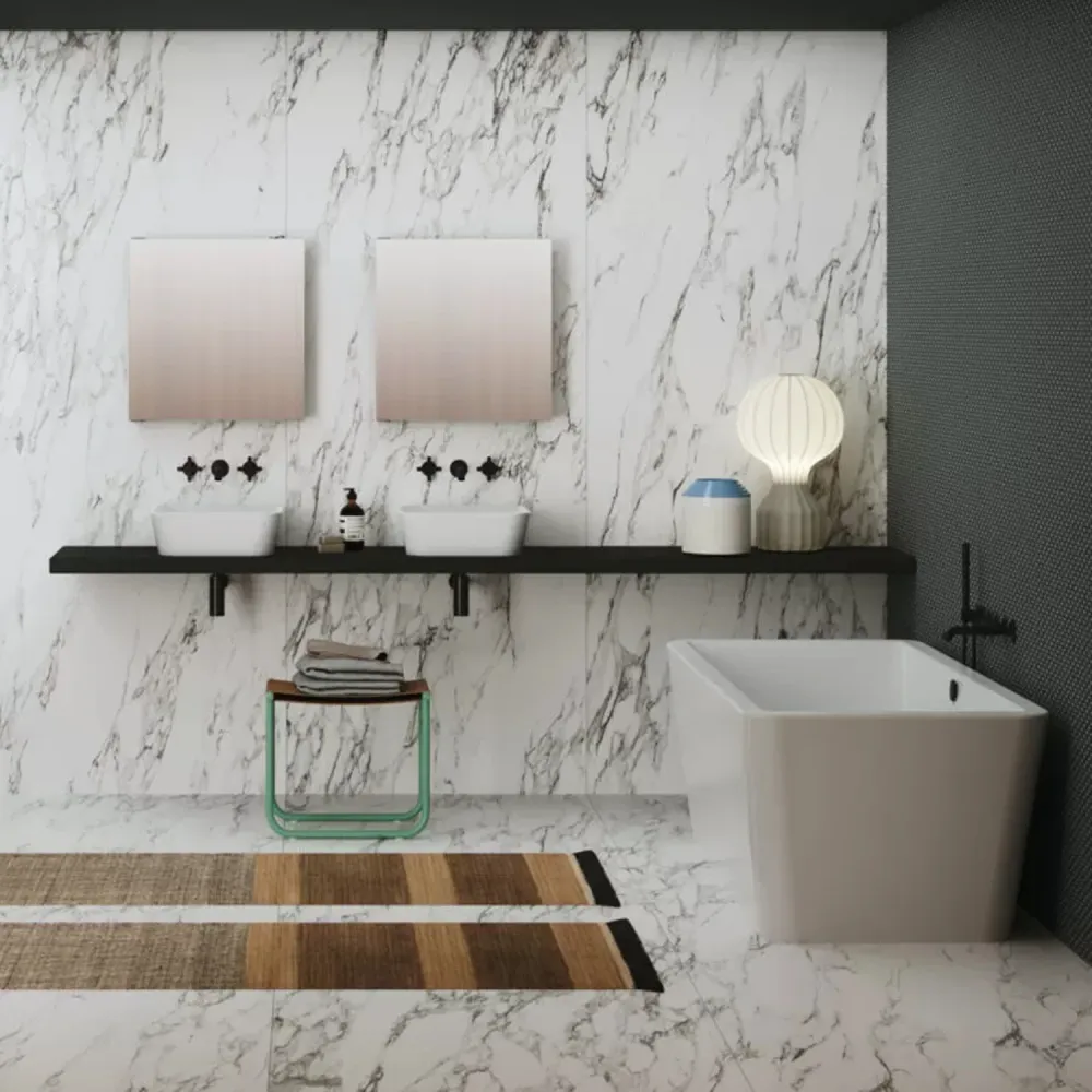 Azzurra bathtub Build series 180x80x60 cm - Spiegelend white