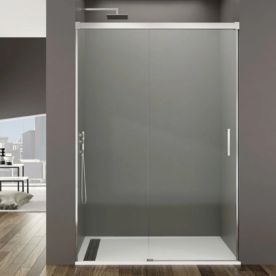 100 cm niche shower enclosure helder tempered glass 6 mm anti-limescale treatment