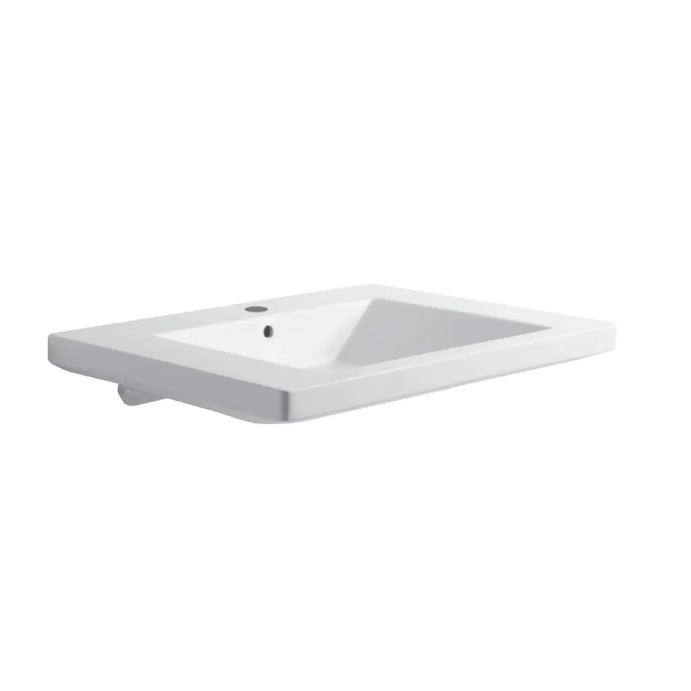 Aan de wand sink disabled Azzurra Thin 70x57 cm front opening and fixed brackets Glossy white