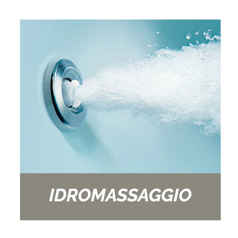 Asymmetric hydromassage bathtub Fatima chromotherapy cm 160x90 - Left version