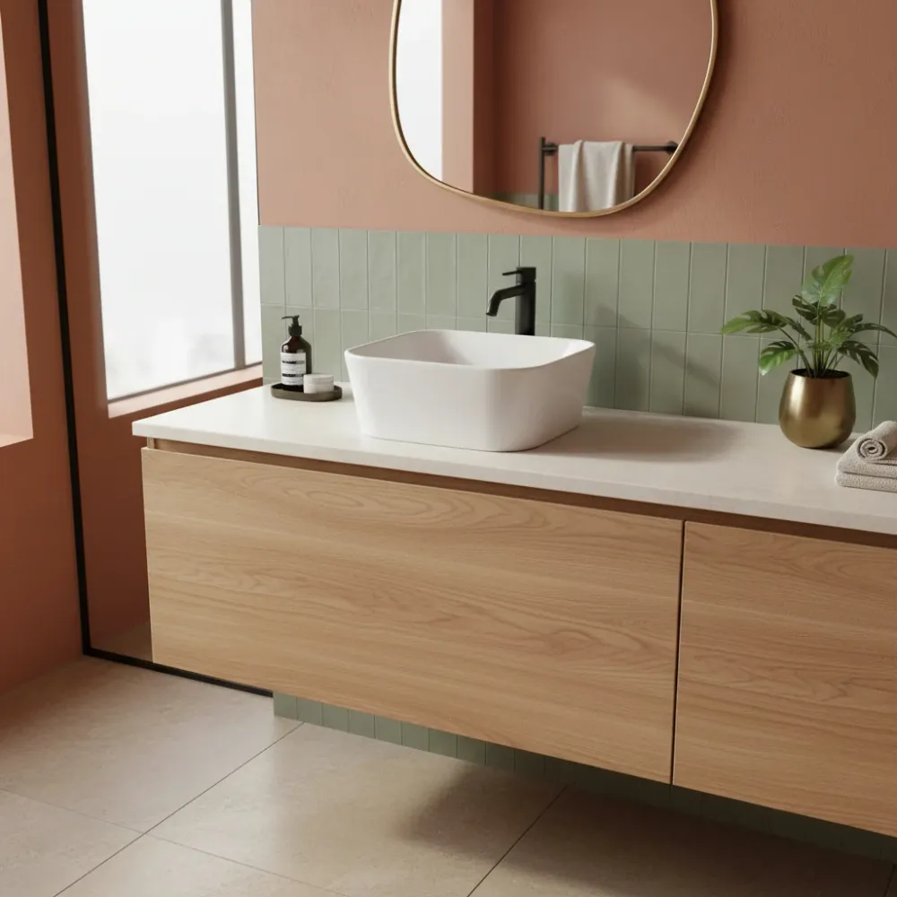 Azzurra Build series countertop sink 35x35 cm - Glanzend white