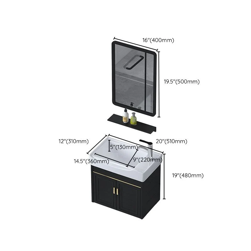 Ceramic Sink Vanity Glam Wandbevestigd Bathroom Vanity Bathroom 20l