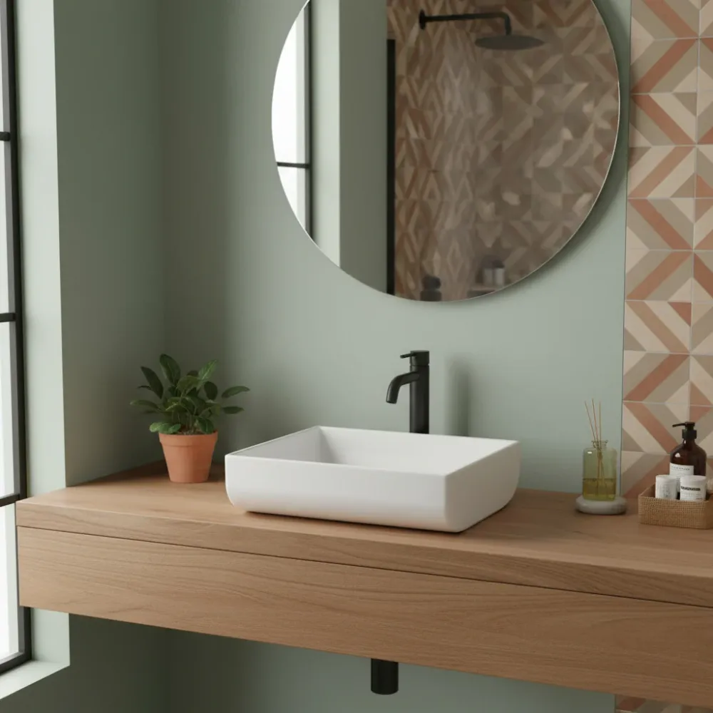 Countertop sink Azzurra Leuca line 45x39 cm - Glossy parelmoer