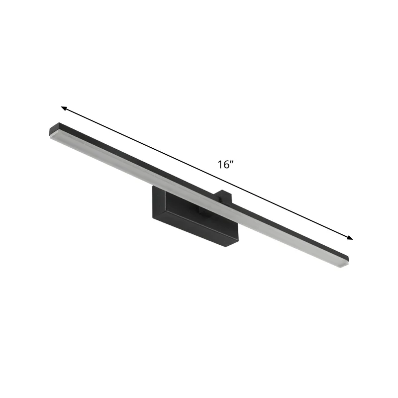Doucheruimte LED-ijdelheidslamp Eenvoudige zwarte wandkandelaar met rechte metalen kap warm/wit helder