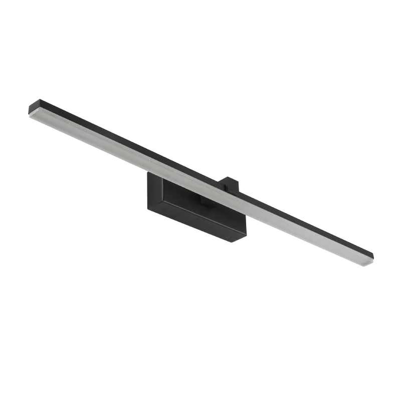 Doucheruimte LED-ijdelheidslamp Eenvoudige zwarte wandkandelaar met rechte metalen kap warm/wit helder