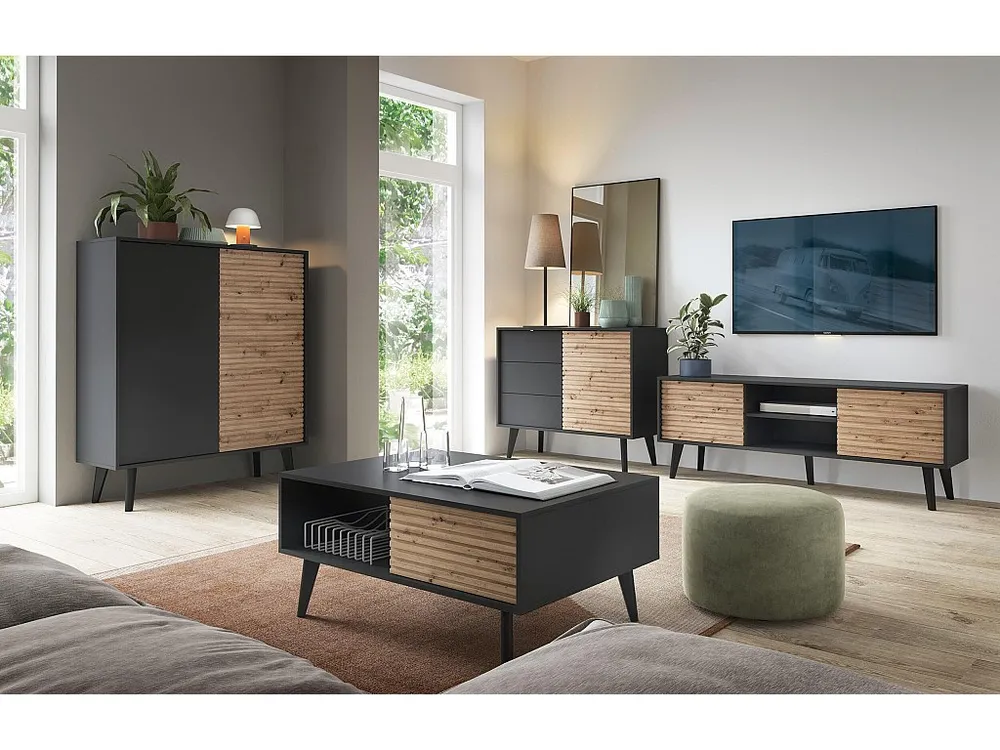 Dressoir WILLOW SB104 2D 104x39x125 Zwart