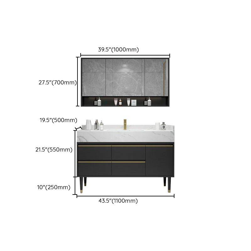 Faucet Included Freestanding Sink Vanity Mirror Doors Drawers Bathroom 31l